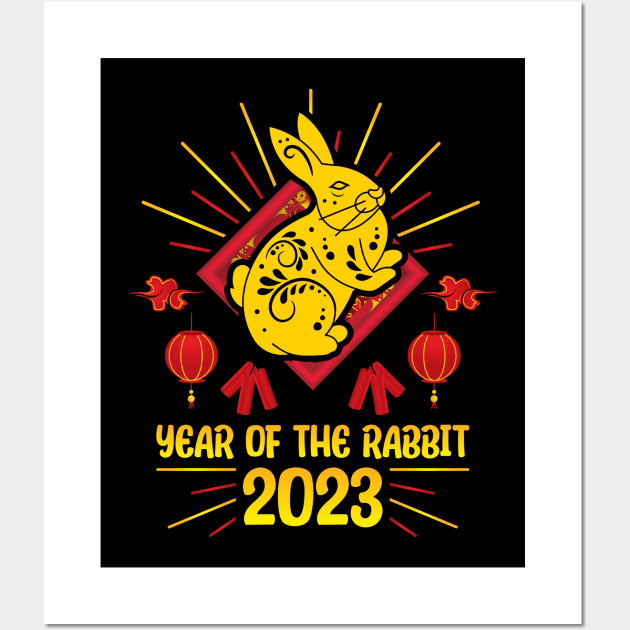 Good Luck Zodiac Happy Chinese New Year of the Rabbit 2023 Wall Art by star trek fanart and more